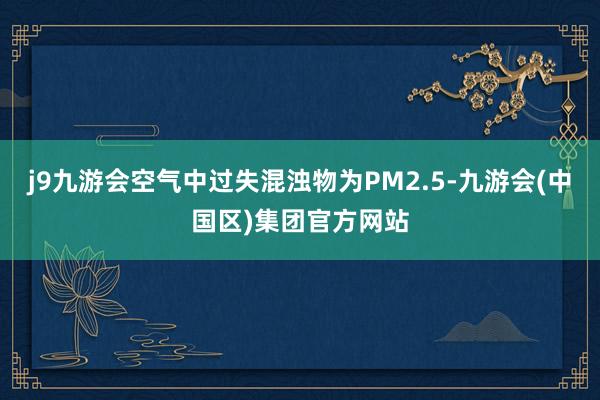 j9九游会空气中过失混浊物为PM2.5-九游会(中国区)集团官方网站