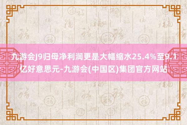 九游会J9归母净利润更是大幅缩水25.4%至9.1亿好意思元-九游会(中国区)集团官方网站