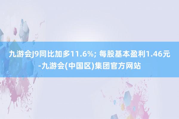 九游会J9同比加多11.6%; 每股基本盈利1.46元-九游会(中国区)集团官方网站