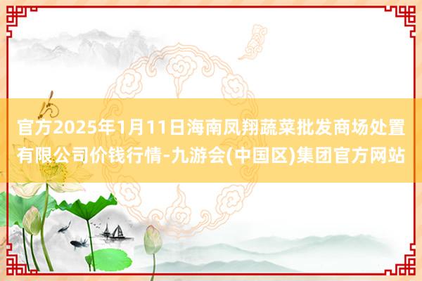 官方2025年1月11日海南凤翔蔬菜批发商场处置有限公司价钱行情-九游会(中国区)集团官方网站